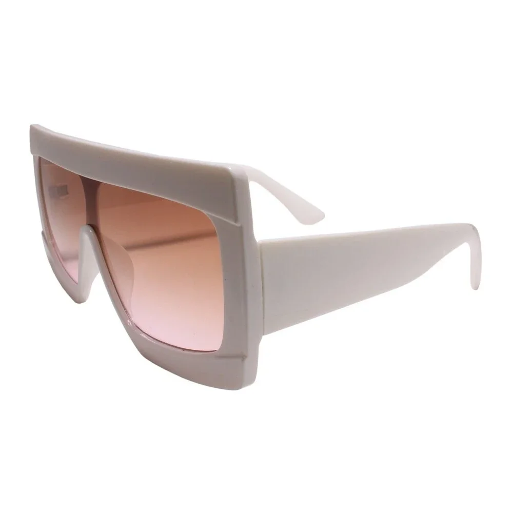 Swag Dapper Clubbing Flat Top Modern Hip Mens Womens White Sunglasses